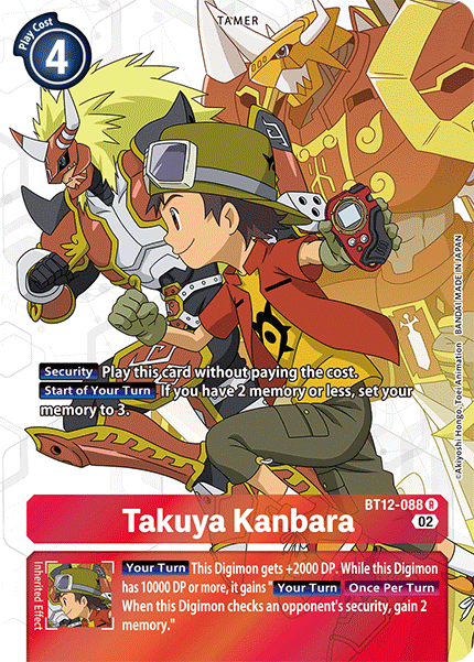 (088) Digimon TCG Across Time Single: Takuya Kanbara (BT12-088) (V.2) Alternative Art