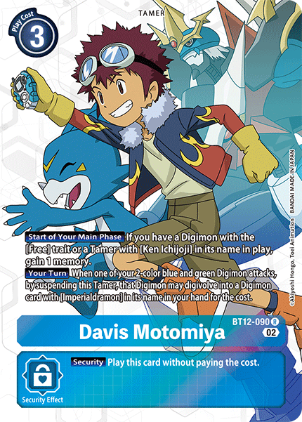 (090) Digimon TCG Across Time Single: Davis Motomiya (BT12-090) (V.2) Alternative Art