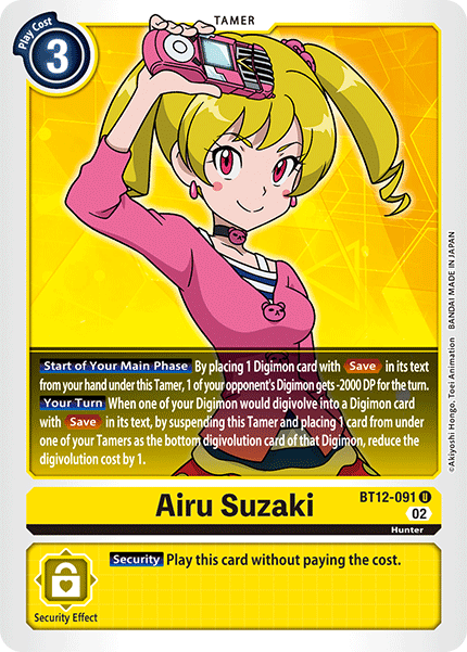 (091) Digimon TCG Across Time Single: Airu Suzaki (BT12-091) Uncommon