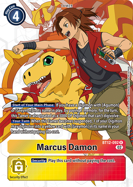 (092) Digimon TCG Across Time Single: Marcus Damon (BT12-092) (V.2) Alternative Art