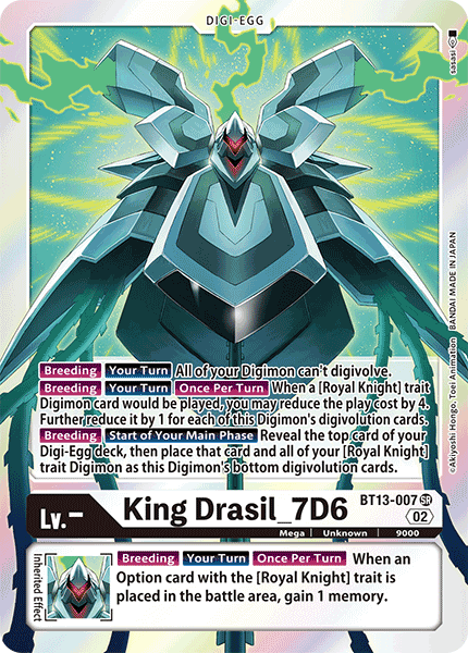 (007) Digimon TCG Versus Royal Knights Single: King Drasil_7D6 (BT13-007) (V.1) Super Rare