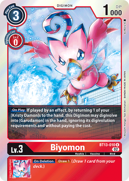 (010) Digimon TCG Versus Royal Knights Single: Biyomon (BT13-010) Rare