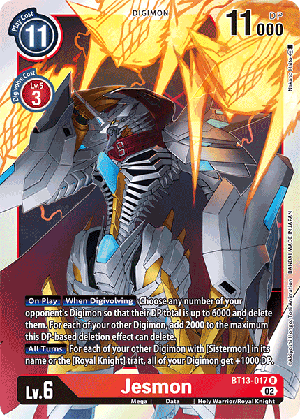 (017) Digimon TCG Versus Royal Knights Single: Jesmon (BT13-017) (V.1) Rare