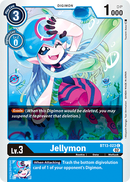 (023) Digimon TCG Versus Royal Knights Single: Jellymon (BT13-023) Common