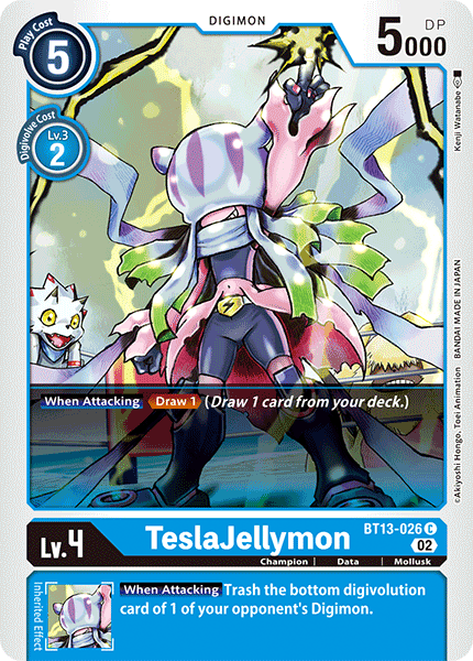 (026) Digimon TCG Versus Royal Knights Single: TeslaJellymon (BT13-026) Common