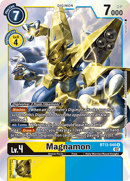 (040) Digimon TCG Versus Royal Knights Single: Magnamon (BT13-040) (V.1) Rare