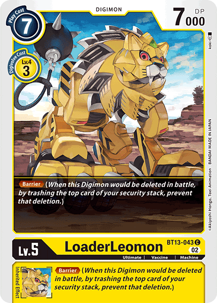 (043) Digimon TCG Versus Royal Knights Single: LoaderLeomon (BT13-043) Common