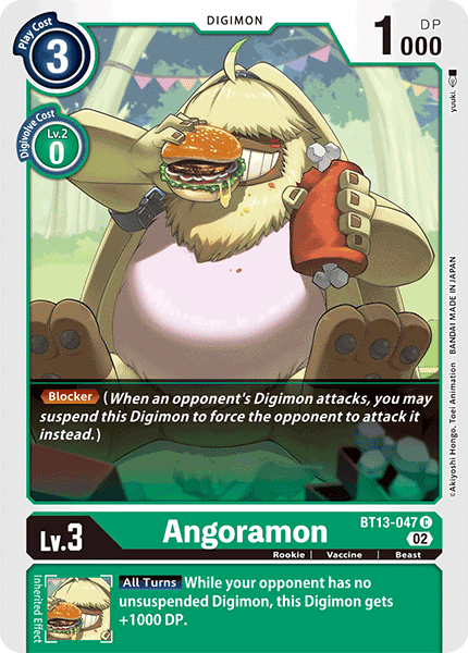(047) Digimon TCG Versus Royal Knights Single: Angoramon (BT13-047) Common