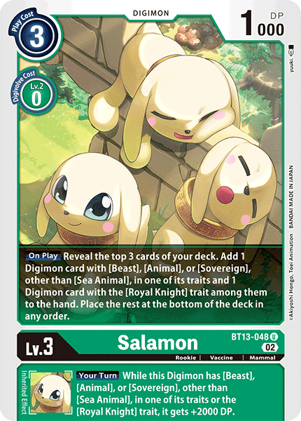 (048) Digimon TCG Versus Royal Knights Single: Salamon (BT13-048) Uncommon