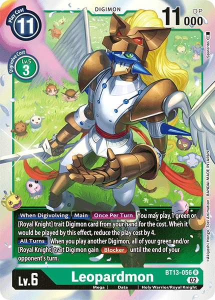 (056) Digimon TCG Versus Royal Knights Single: Leopardmon (BT13-056) Rare