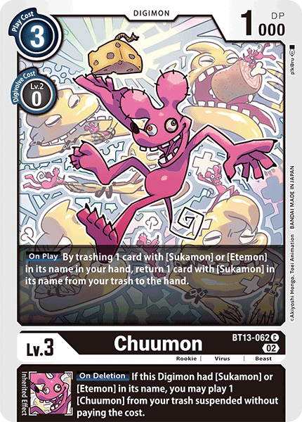 (062) Digimon TCG Versus Royal Knights Single: Chuumon (BT13-062) Common