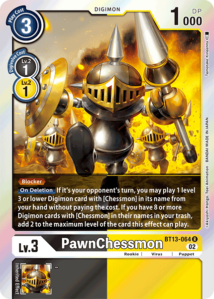 (064) Digimon TCG Versus Royal Knights Single: PawnChessmon (BT13-064) Rare