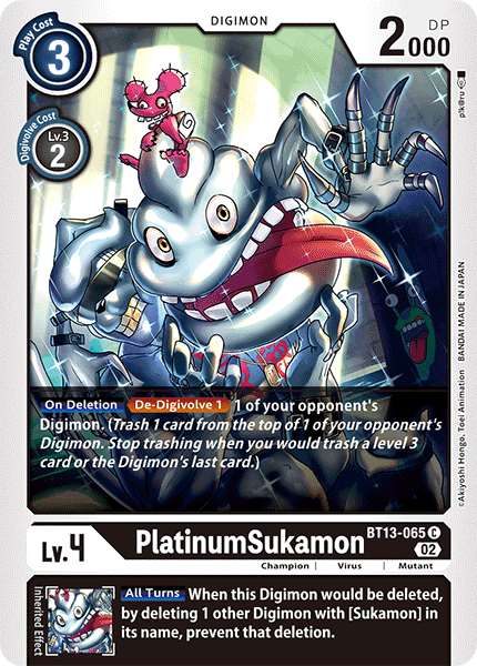 (065) Digimon TCG Versus Royal Knights Single: PlatinumSukamon (BT13-065) Common
