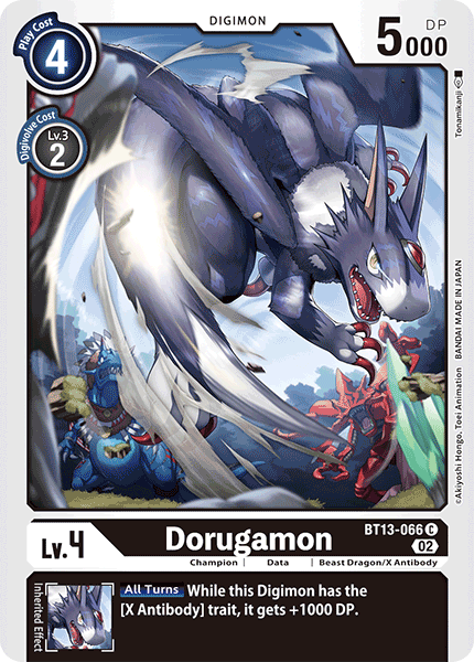 (066) Digimon TCG Versus Royal Knights Single: Dorugamon (BT13-066) Common