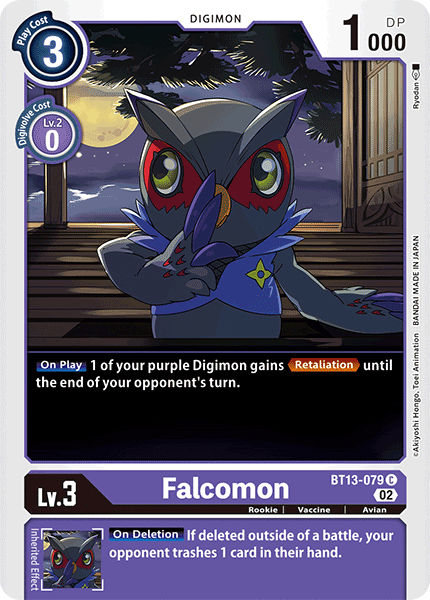 (079) Digimon TCG Versus Royal Knights Single: Falcomon (BT13-079) Common