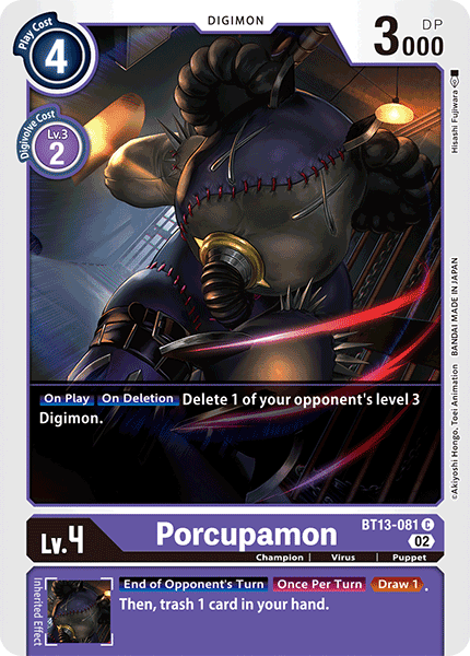 (081) Digimon TCG Versus Royal Knights Single: Porcupamon (BT13-081) Common