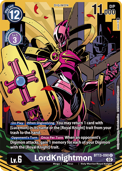 (090) Digimon TCG Versus Royal Knights Single: LordKnightmon (BT13-090) (V.2) Alternative Art