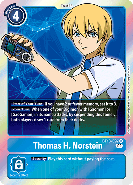 (097) Digimon TCG Versus Royal Knights Single: Thomas H. Norstein (BT13-097) Rare