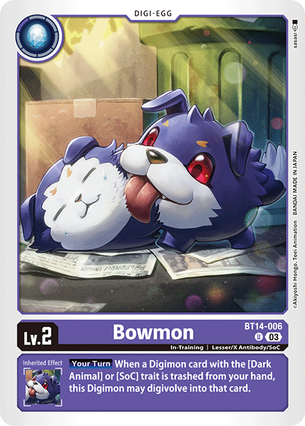 (006) Digimon TCG Blast Ace Single: Bowmon (BT14-006) Uncommon