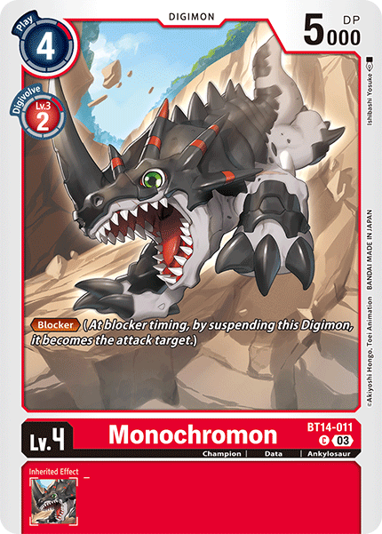 (011) Digimon TCG Blast Ace Single: Monochromon (BT14-011) Common