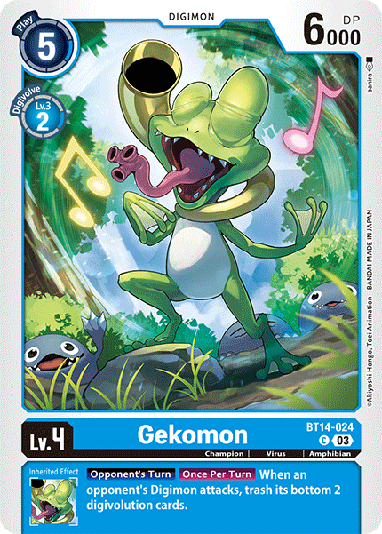 (024) Digimon TCG Blast Ace Single: Gekomon (BT14-024) Common