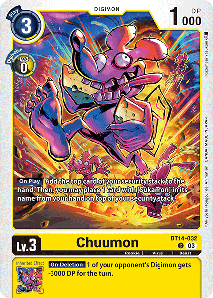 (032) Digimon TCG Blast Ace Single: Chuumon (BT14-032) Common