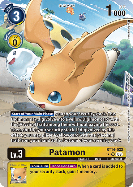 (033) Digimon TCG Blast Ace Single: Patamon (BT14-033) (V.2) Alternative Art