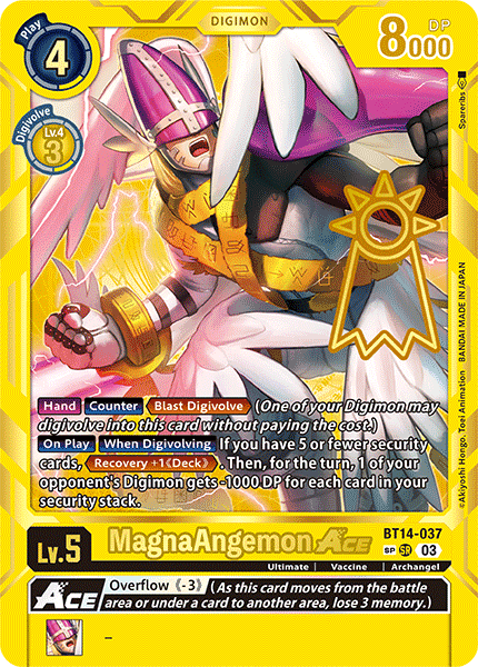 (BT14-037) Digimon TCG Exceed Apocalypse Single: MagnaAngemon Ace (BT14-037) Special