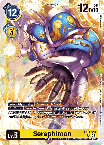 (041) Digimon TCG Blast Ace Single: Seraphimon (BT14-041) Rare