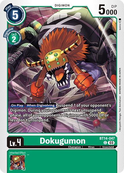 (047) Digimon TCG Blast Ace Single: Dokugumon (BT14-047) Common