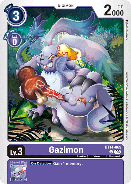 (069) Digimon TCG Blast Ace Single: Gazimon (BT14-069) Common