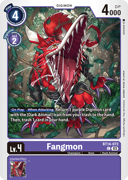 (072) Digimon TCG Blast Ace Single: Fangmon (BT14-072) Common