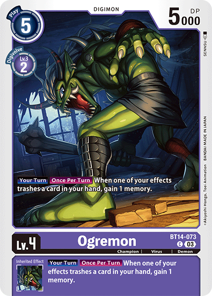 (073) Digimon TCG Blast Ace Single: Ogremon (BT14-073) Common