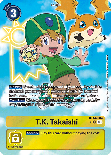 (084) Digimon TCG Blast Ace Single: T.K. Takaishi (BT14-084) (V.2) Alternative Art