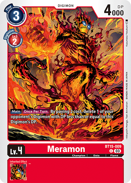 (009) Digimon TCG Exceed Apocalypse Single: Meramon (BT15-009) Common