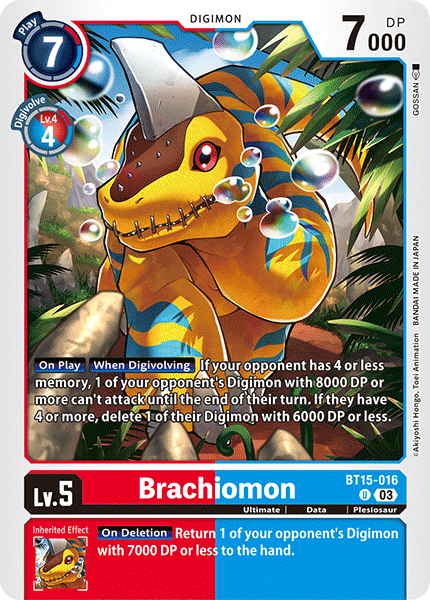 (016) Digimon TCG Exceed Apocalypse Single: Brachiomon (BT15-016) Uncommon