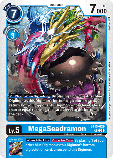 (029) Digimon TCG Exceed Apocalypse Single: MegaSeadramon (BT15-029) Uncommon
