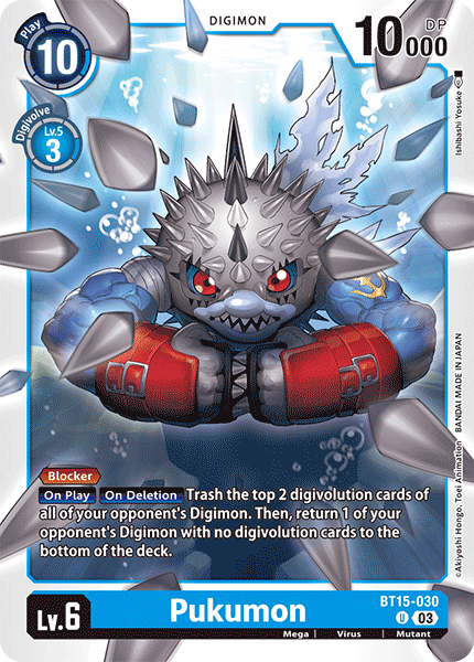 (030) Digimon TCG Exceed Apocalypse Single: Pukumon (BT15-030) Uncommon