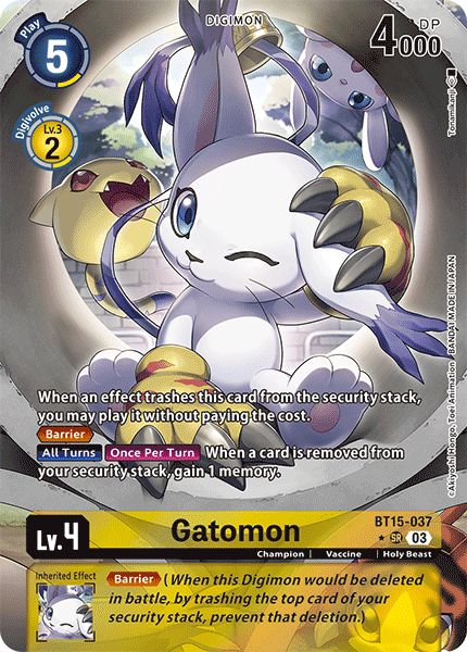 (037) Digimon TCG Exceed Apocalypse Single: Gatomon (BT15-037) (V.2) Alternative Art