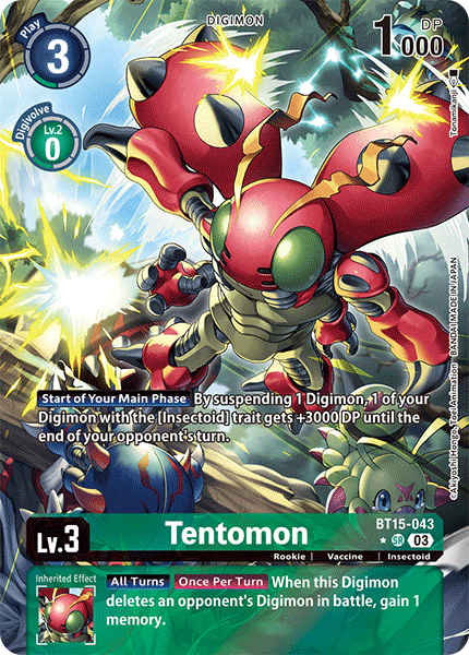 (043) Digimon TCG Exceed Apocalypse Single: Tentomon (BT15-043) (V.2) Alternative Art