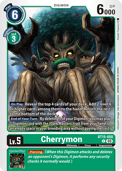 (050) Digimon TCG Exceed Apocalypse Single: Cherrymon (BT15-050) Common