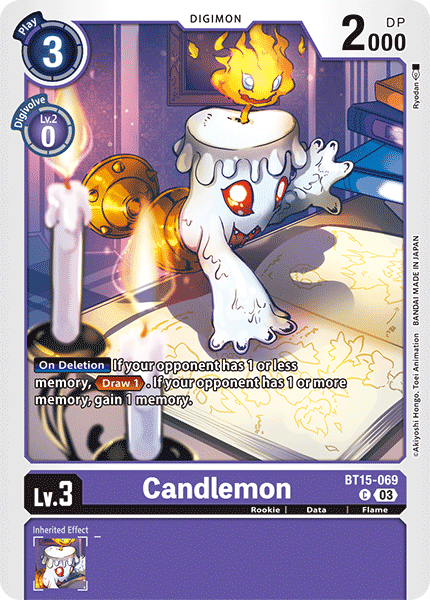 (069) Digimon TCG Exceed Apocalypse Single: Candlemon (BT15-069) Common