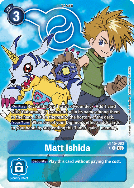 (083) Digimon TCG Exceed Apocalypse Single: Matt Ishida (BT15-083) (V.2) Alternative Art