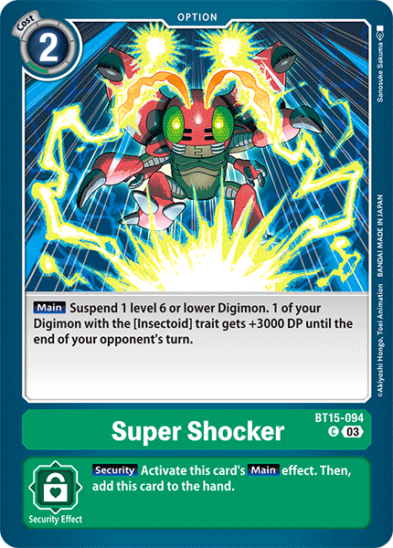 (094) Digimon TCG Exceed Apocalypse Single: Super Shocker (BT15-094) Common