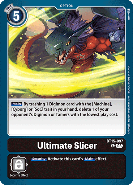 (097) Digimon TCG Exceed Apocalypse Single: Ultimate Slicer (BT15-097) Common