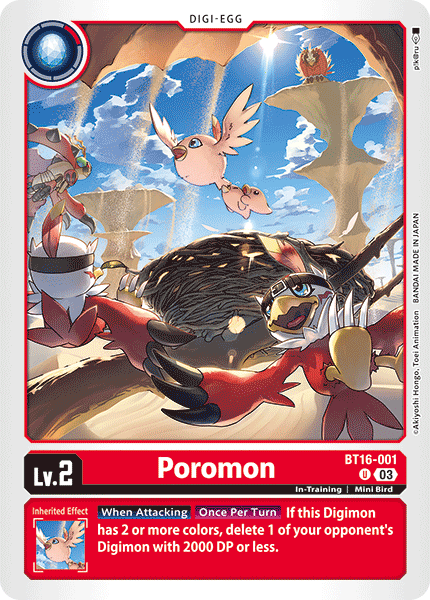 (001) Digimon TCG Beginning Observer Single: Poromon (BT16-001) Uncommon