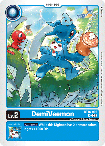 (002) Digimon TCG Beginning Observer Single: DemiVeemon (BT16-002) Uncommon