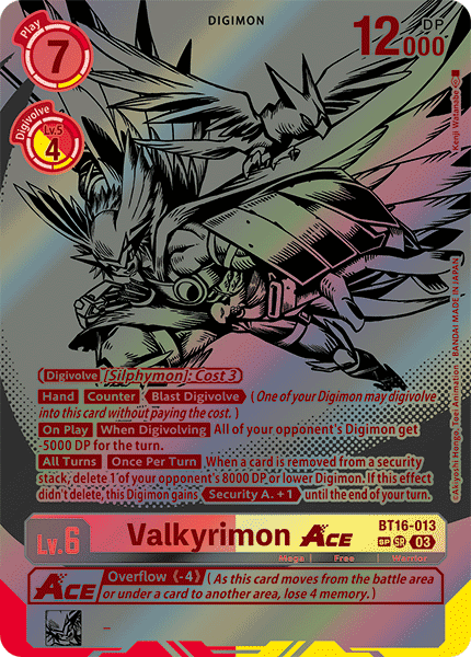(013) Digimon TCG Beginning Observer Single: Valkyrimon Ace (BT16-013) (V.3) Special