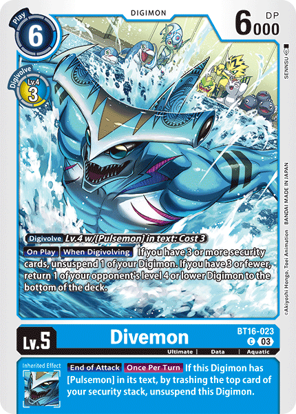 (023) Digimon TCG Beginning Observer Single: Divemon (BT16-023) Common