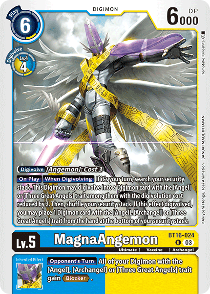 (024) Digimon TCG Beginning Observer Single: MagnaAngemon (BT16-024) Uncommon